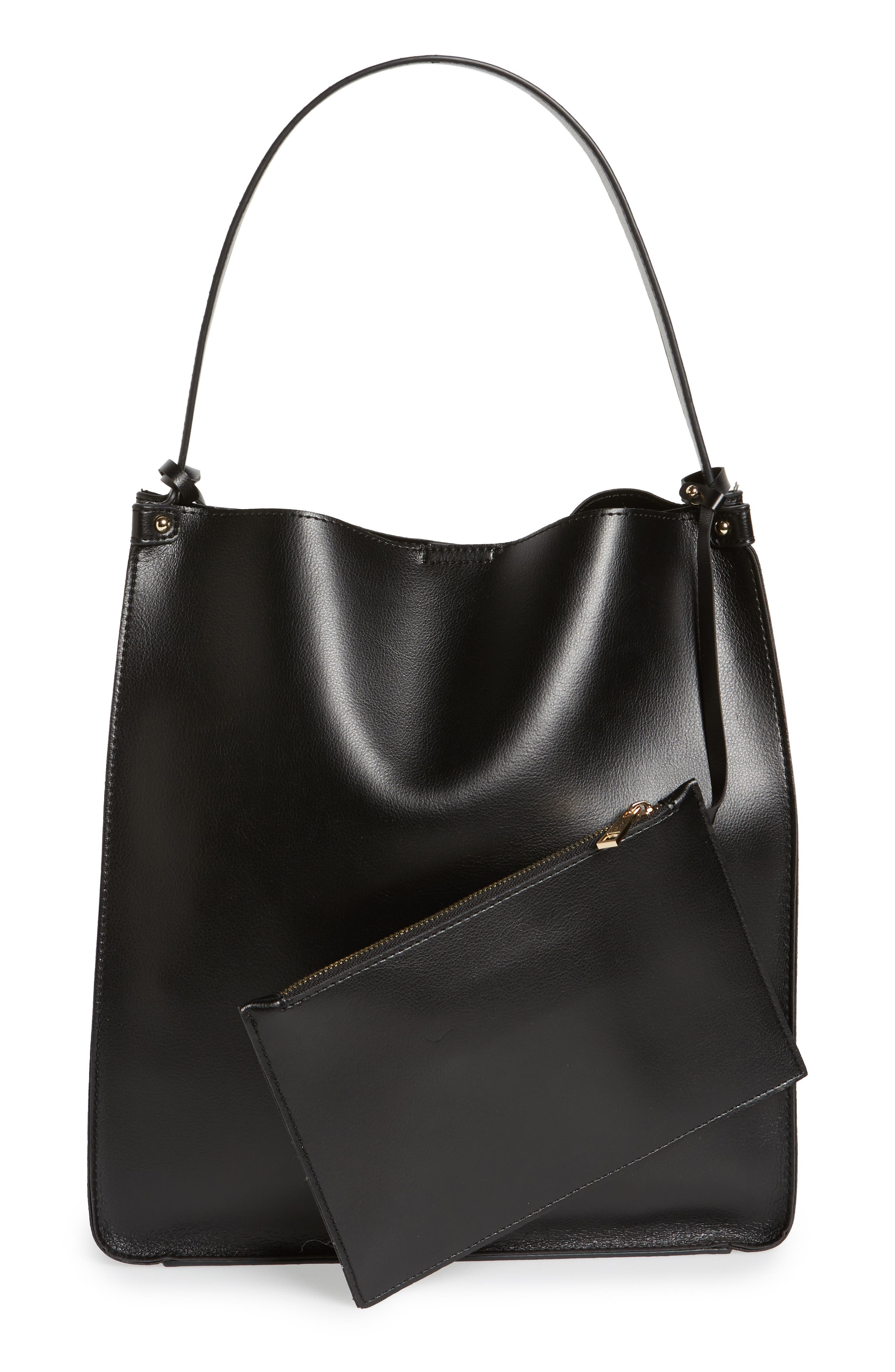 Sole Society Karlie Faux Leather Bucket Bag, Alternate, color, 