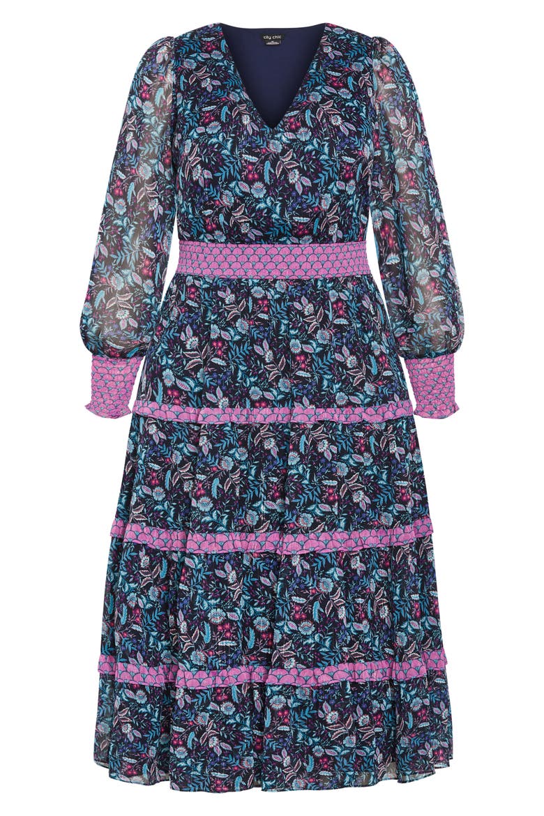 Gwendolyn Long Sleeve Tiered Dress, Alternate, color, FLORENTINE