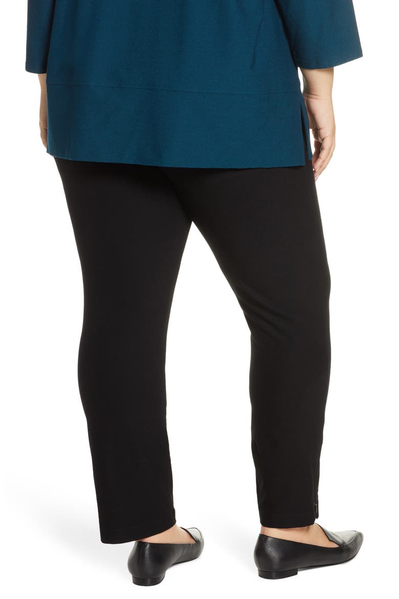 Slim Zip Cuff Ankle Pants, Alternate, color, BLACK