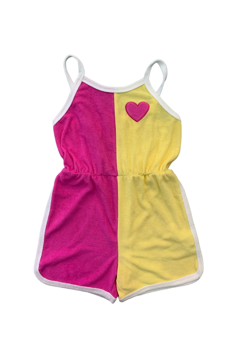 Lola + The Boys Sunshine Love Romper, Main, color, Pink