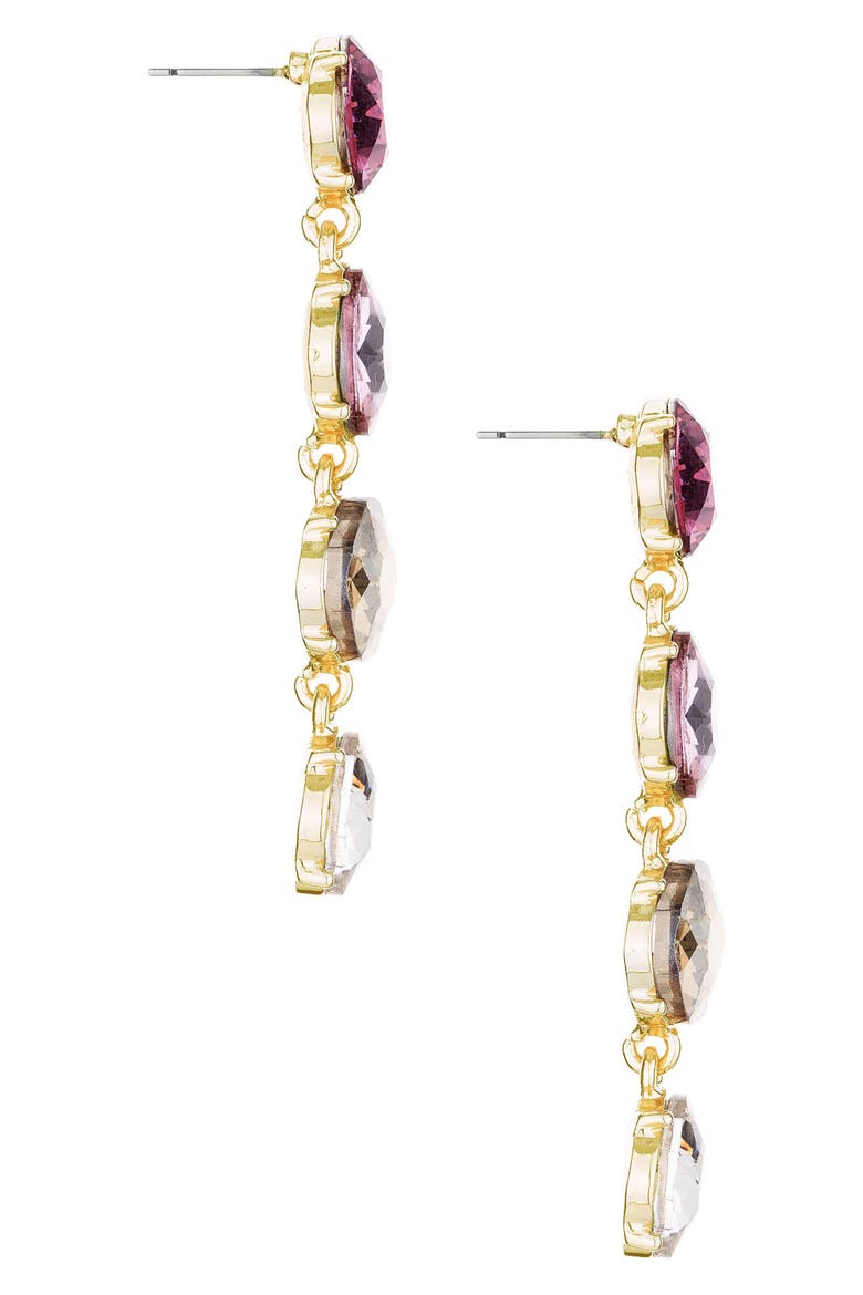 Four the Money Crystal Drop Earrings, Alternate, color, PINK