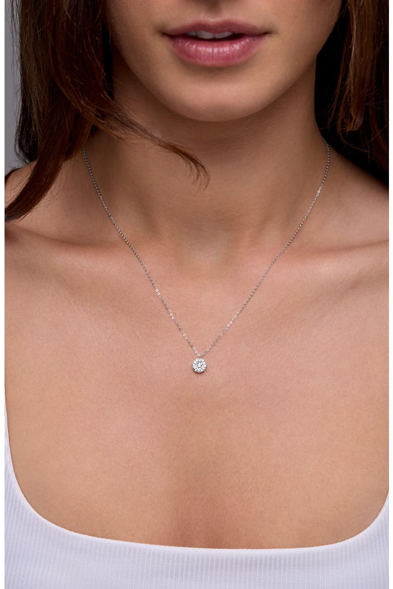 Mika Pavé Diamond Mini Circle Pendant Necklace, Alternate, color, 18K YELLOW WHITE GOLD