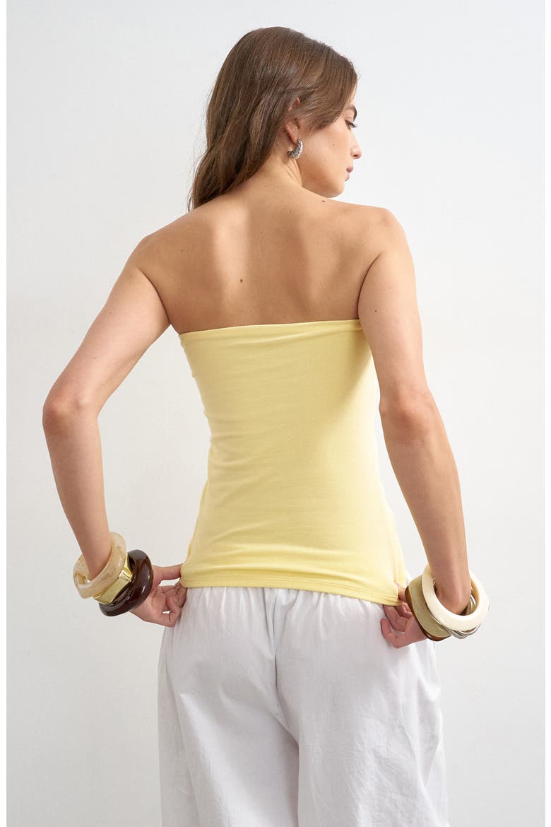 Stretch Cotton Tube Top, Alternate, color, YELLOW
