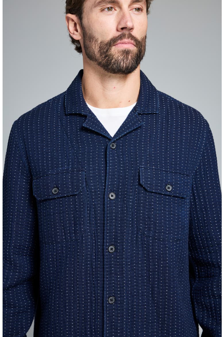 Pin Dot Cotton Dobby Overshirt, Alternate, color, CARBON BLUE