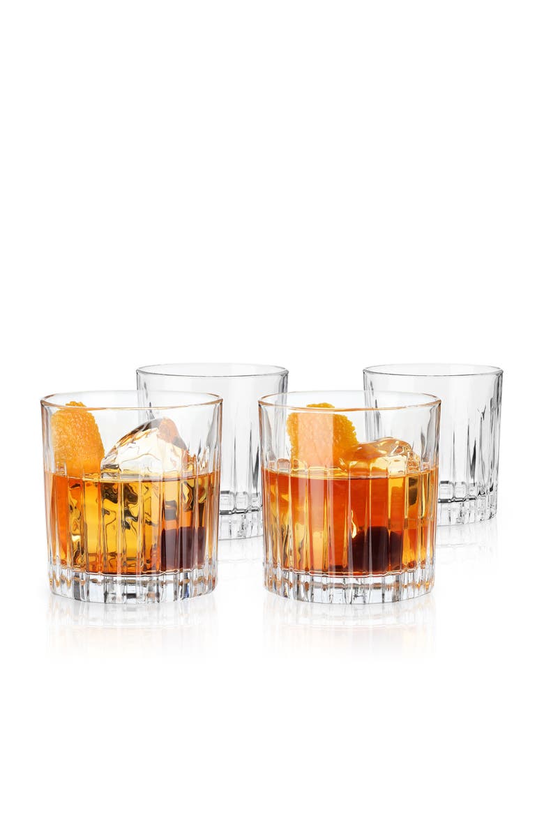 Reserve Milo Crystal Rocks Glasses Set of 4, Alternate, color, Clear