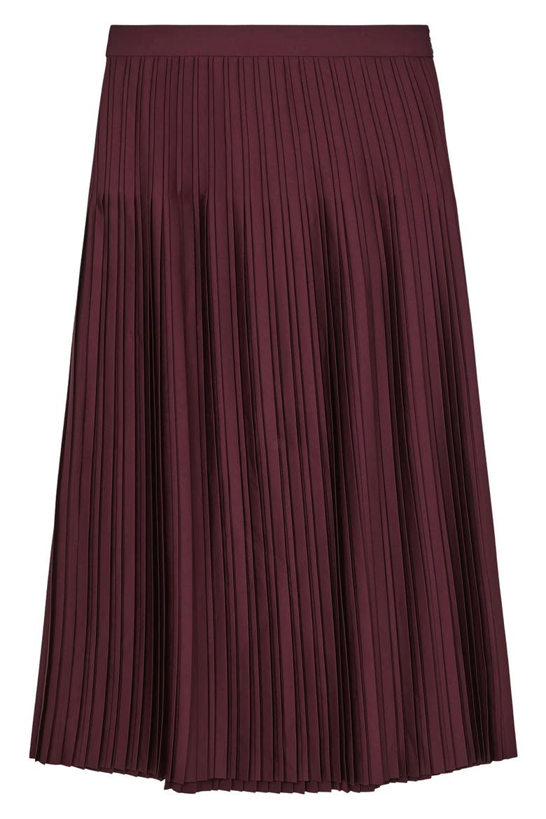 Savannah High Waist Pleated Skirt, Alternate, color, BURGUNDY