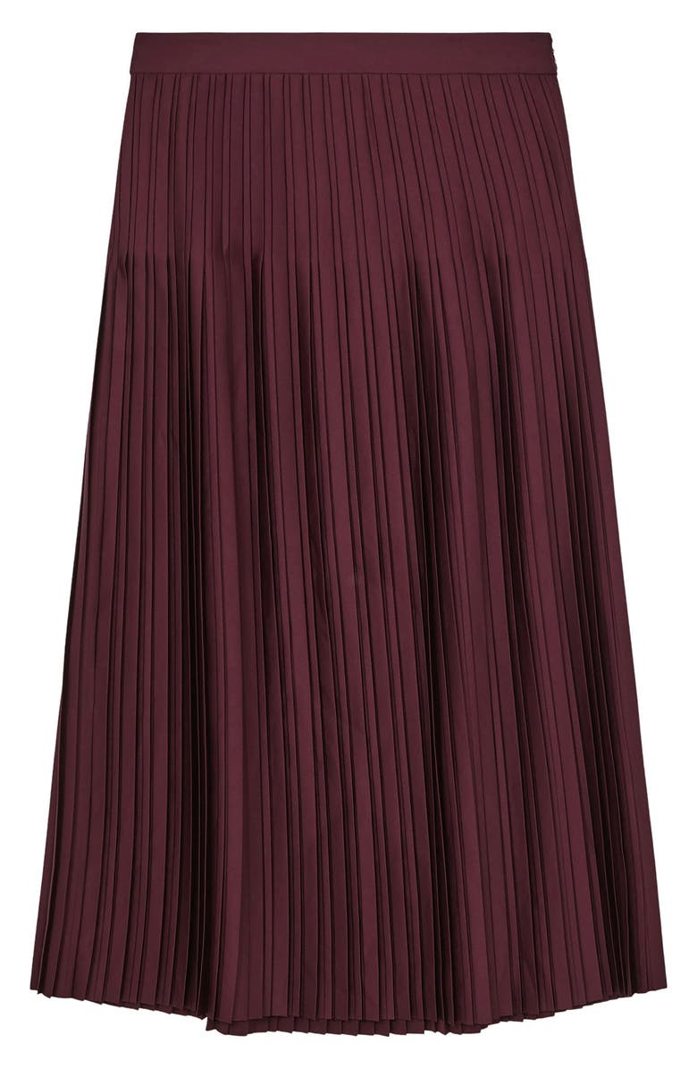 Reiss Savannah High Waist Pleated Skirt, Alternate, color, Burgundy