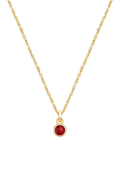 14K Gold Birthstone 12-14" Necklace