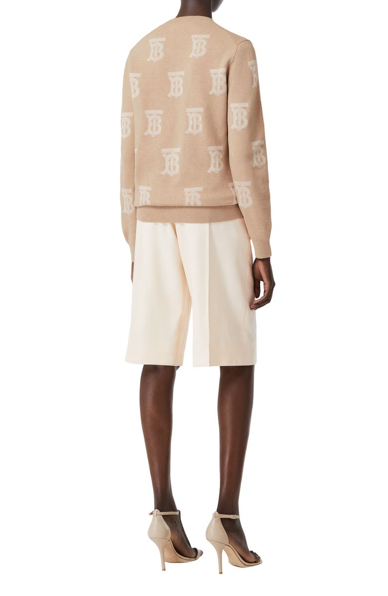 Burberry Saskia TB Monogram Wool Blend Sweater, Alternate, color, 