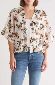 BCBGeneration Rose Print Cardigan