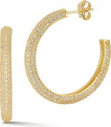CHLOE AND MADISON Large Pavé Hoop Earrings