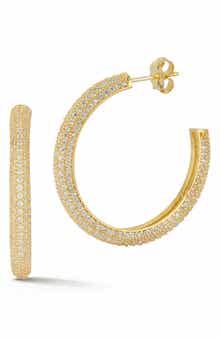 CHLOE AND MADISON Large Pavé Hoop Earrings
