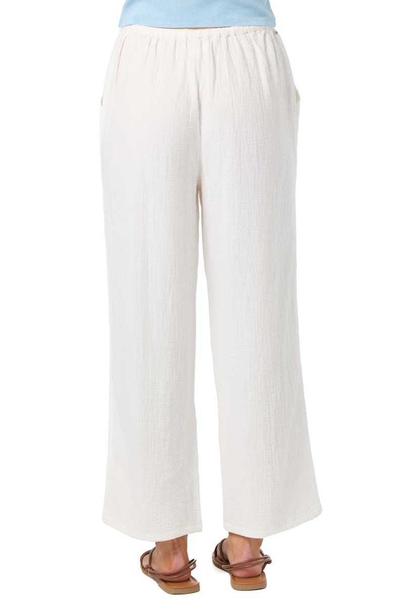 O'Neill Brenda Cotton Gauze Wide Leg Pants, Alternate, color, White