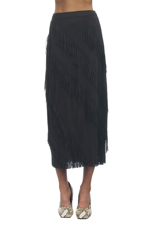 Kellie Fringed Midi Skirt