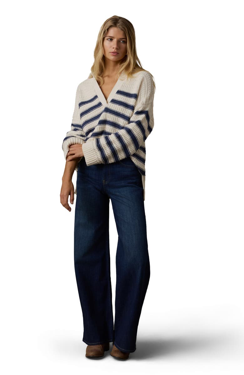 Faherty Saturday Wide Leg Jeans, Alternate, color, Dark Sea Wash