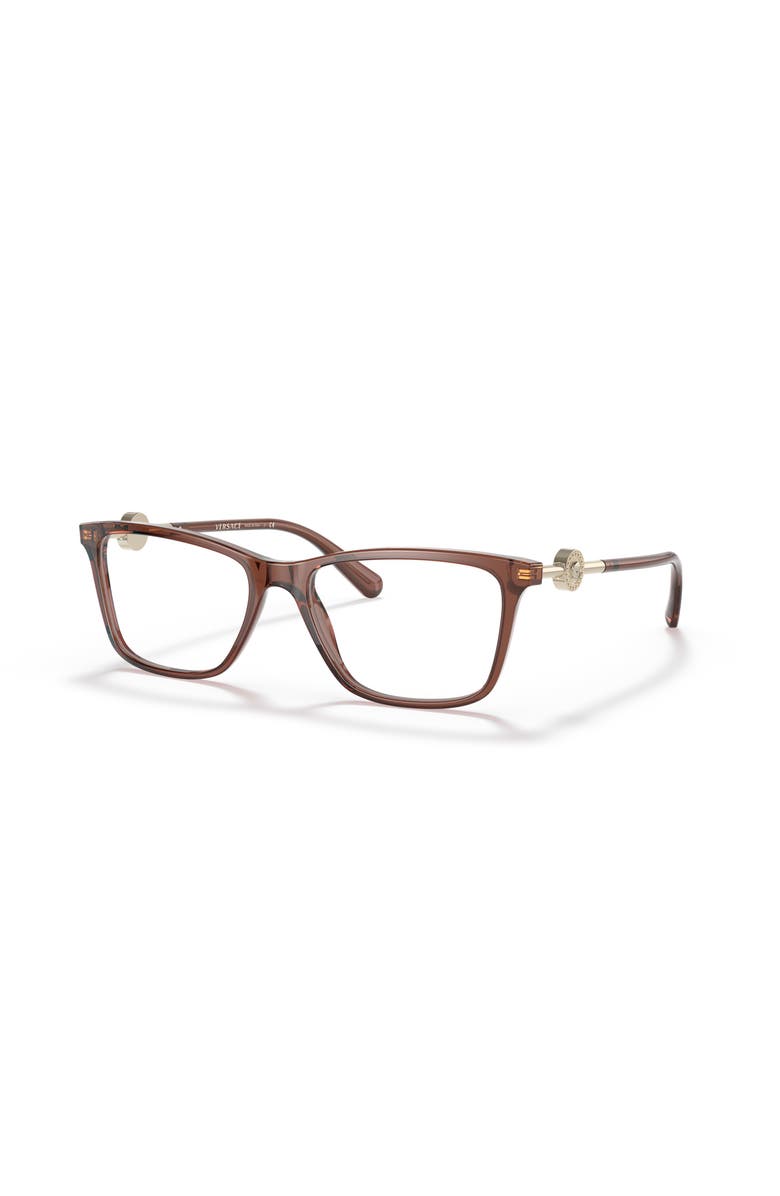 Versace 53mm Rectangle optical glasses, Main, color, Brown