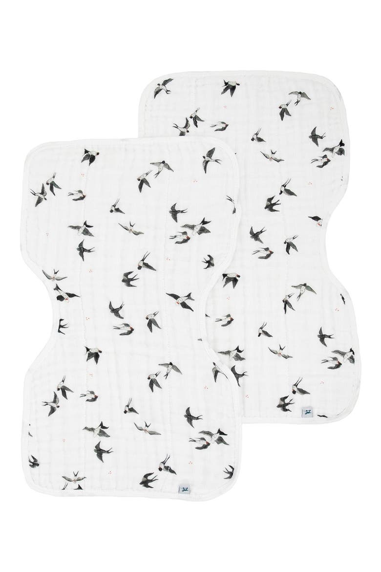 Organic Cotton Muslin Burp Cloth, Main, color, SWALLOWS