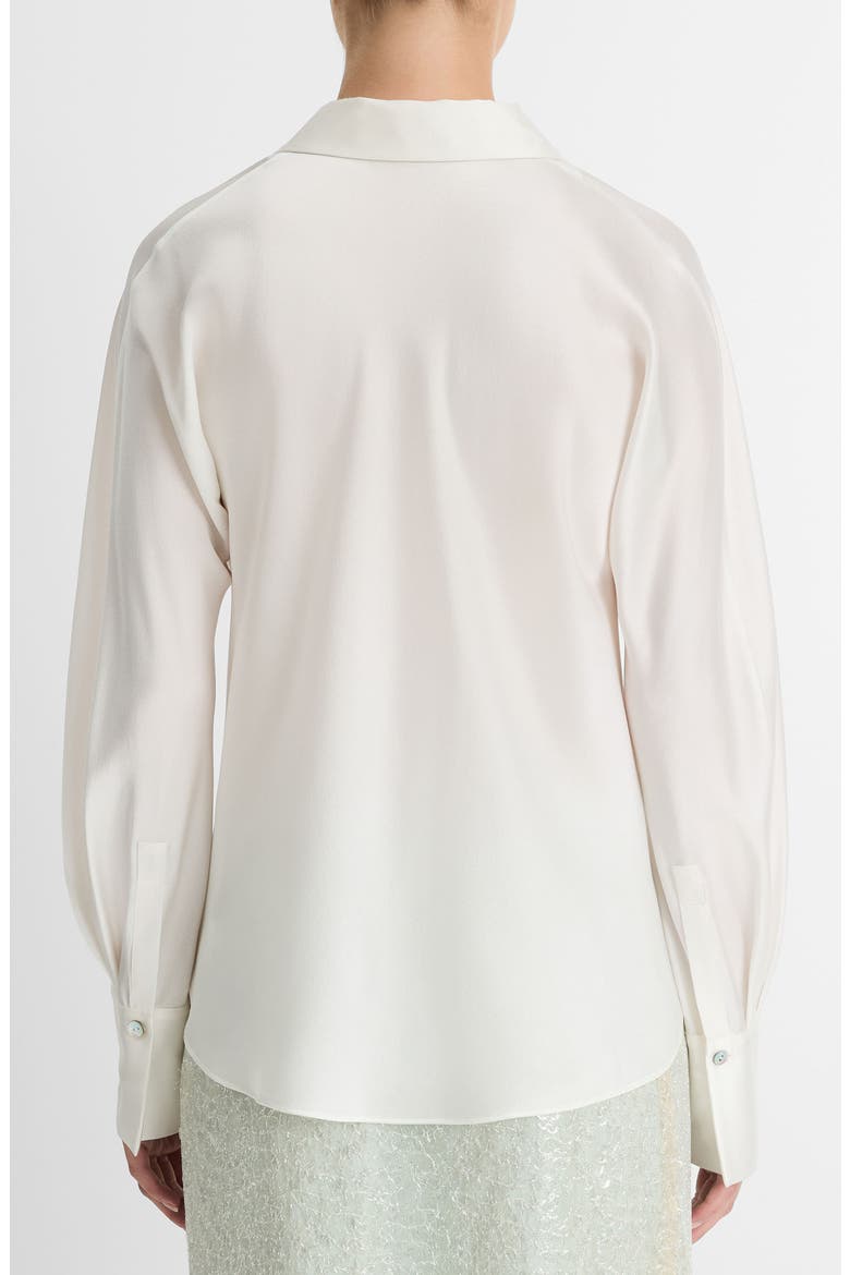 Silk Button-Up Shirt, Alternate, color, OFF WHITE