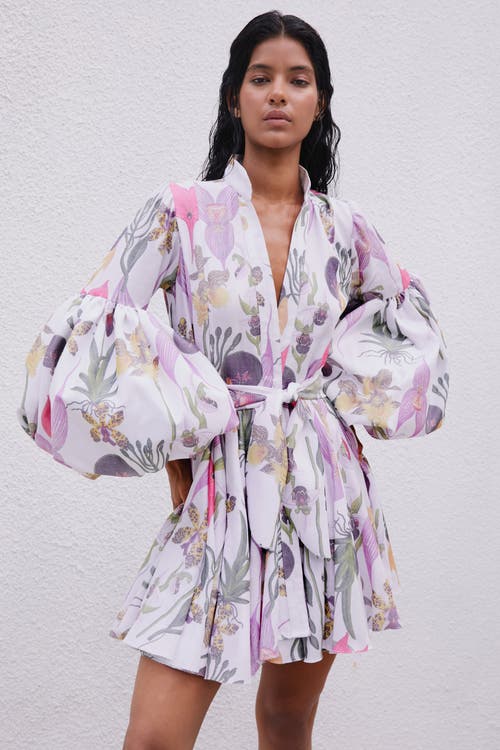 NO PISE LA GRAMA Carta Y Letra Dress in Botanica White Print  product