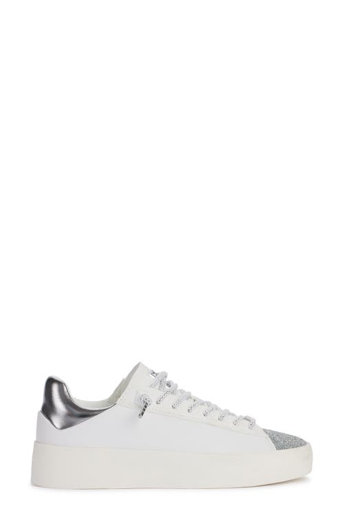 Dkny Ginali Metallic Cap Toe Sneaker In White