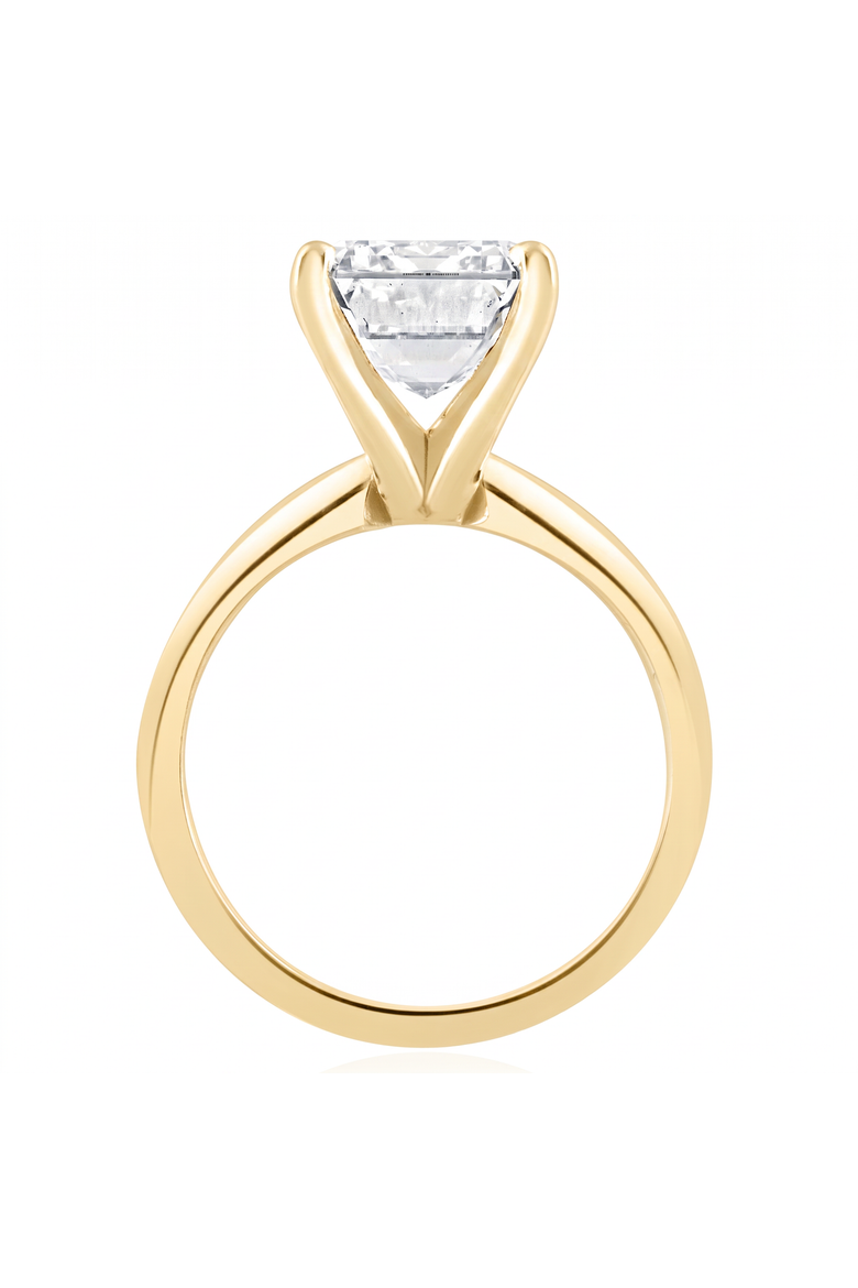 Certified 4Ct Emerald Cut Solitaire Diamond Engagement Ring Lab Grown 14k, Alternate, color, 14k Yellow Gold