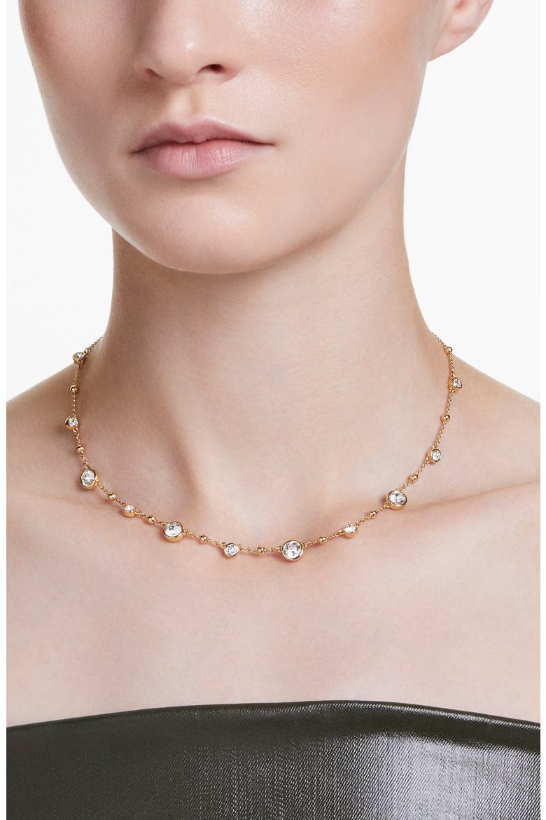 Imber Crystal Station Necklace, Alternate, color, GOLD