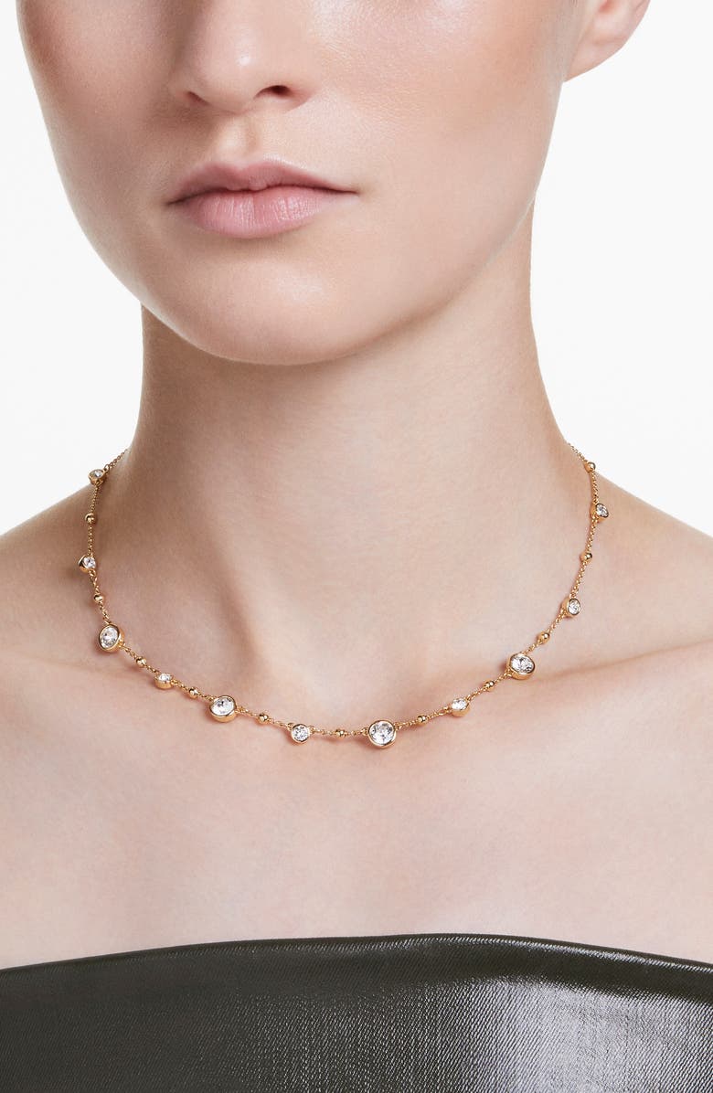 Swarovski Imber Crystal Station Necklace, Alternate, color, Gold