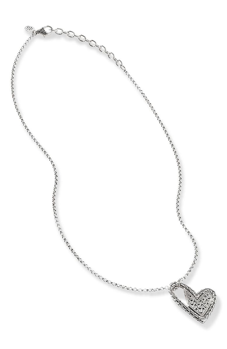 John Hardy Manah Pavé Diamond Heart Pendant Necklace, Alternate, color,