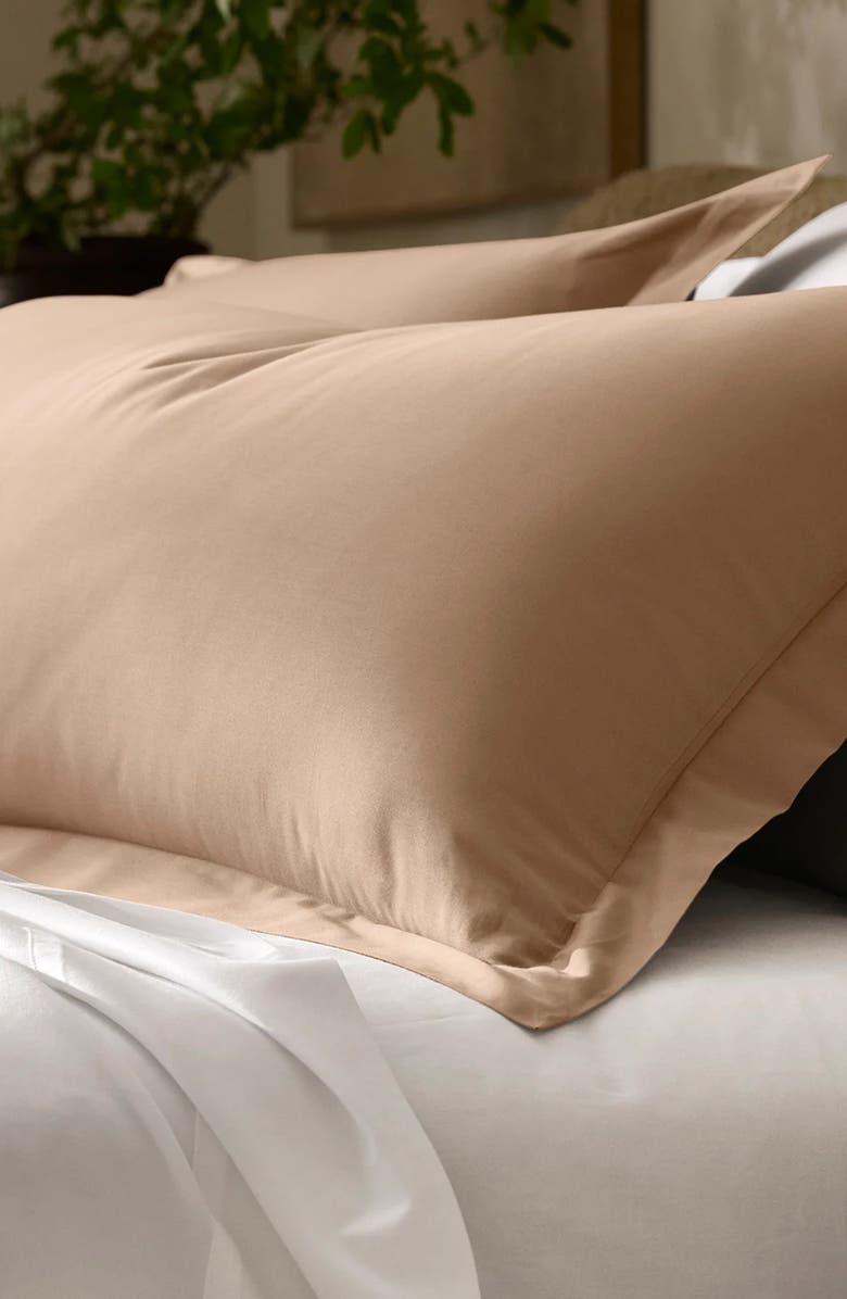 Boll & Branch Signature Hemmed Duvet Set, Alternate, color, Camel