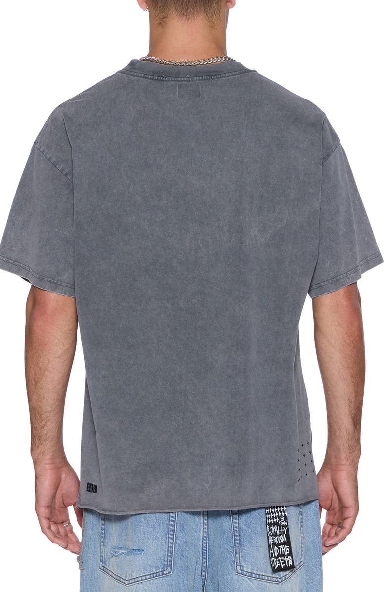 Ksubi Blasted Ekcess Oversize Distressed Graphic T-Shirt, Alternate, color, Black
