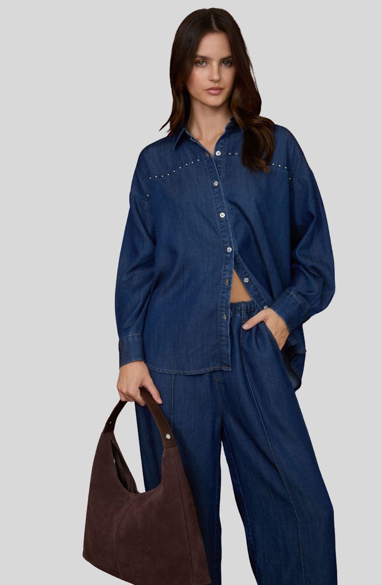 Blu Pepper Exposed Seam Denim Pants, Alternate, color, Denim