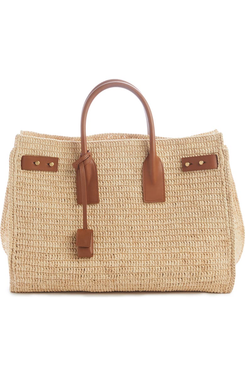 Saint Laurent Medium Sac de Jour Raffia Top Handle Bag, Main, color,