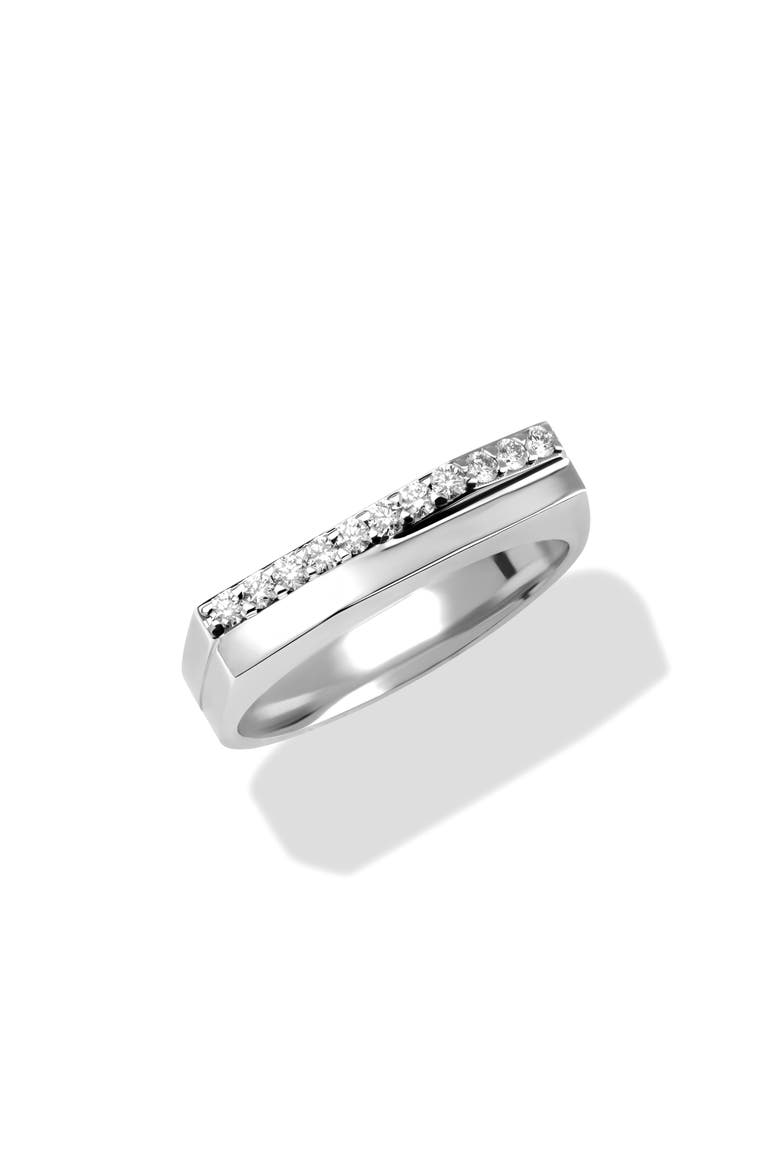 14K Gold Geometric Stack Ring, Main, color, WHITE GOLD