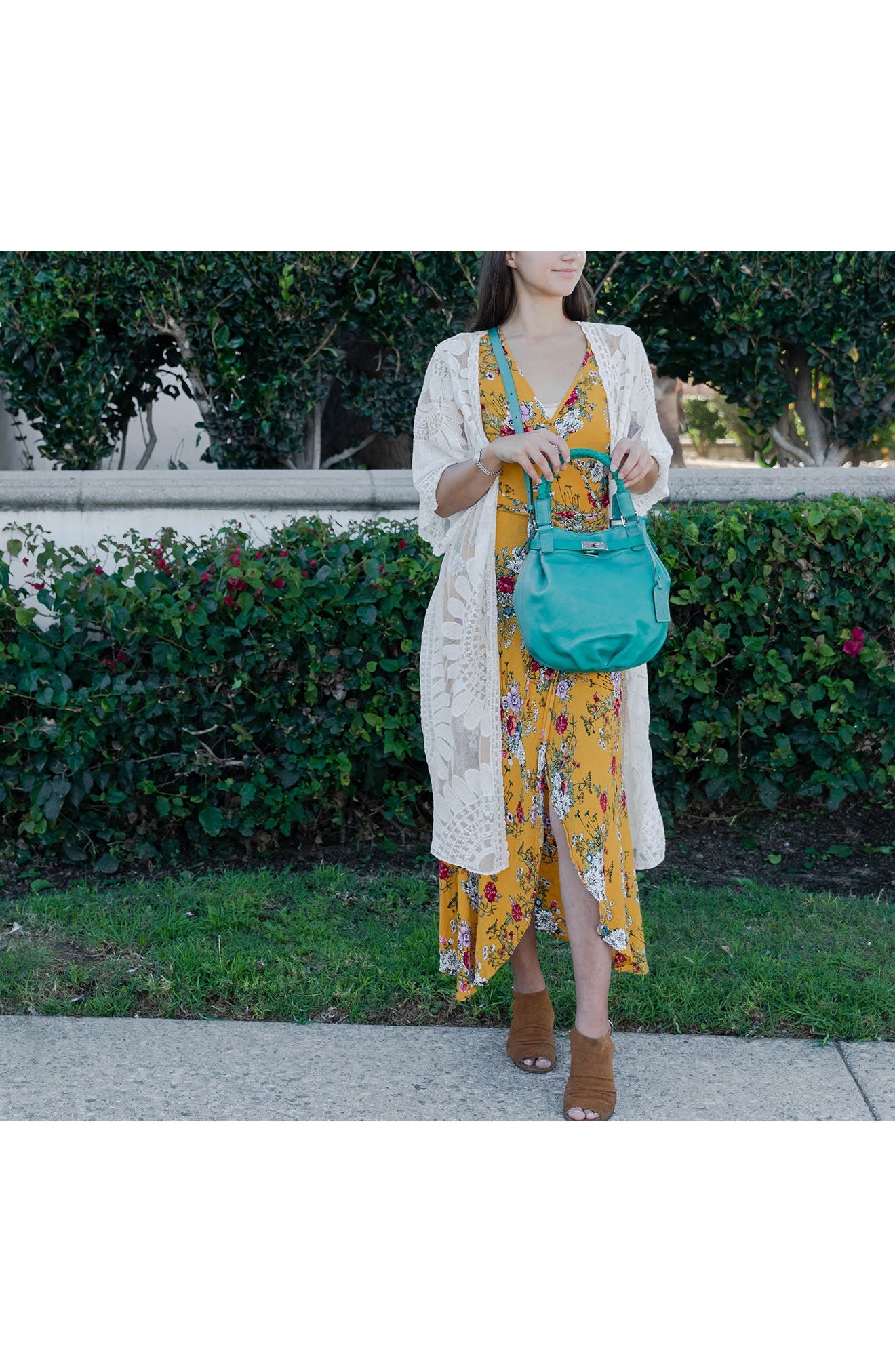 OLD TREND Leather Pumpkin Bucket Bag, Alternate, color, Aqua