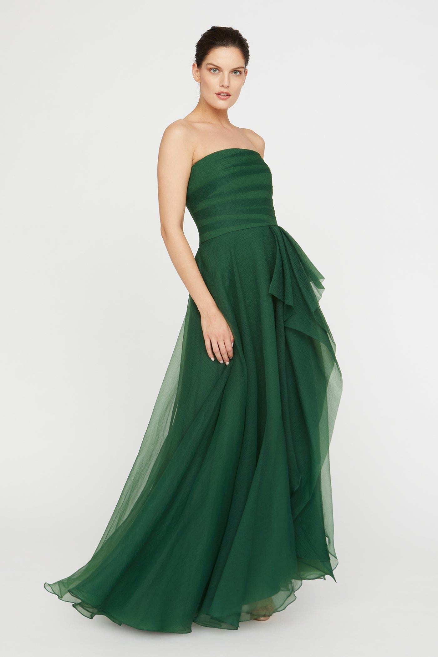 THEIA ~ Teresa Strapless Draped Gown