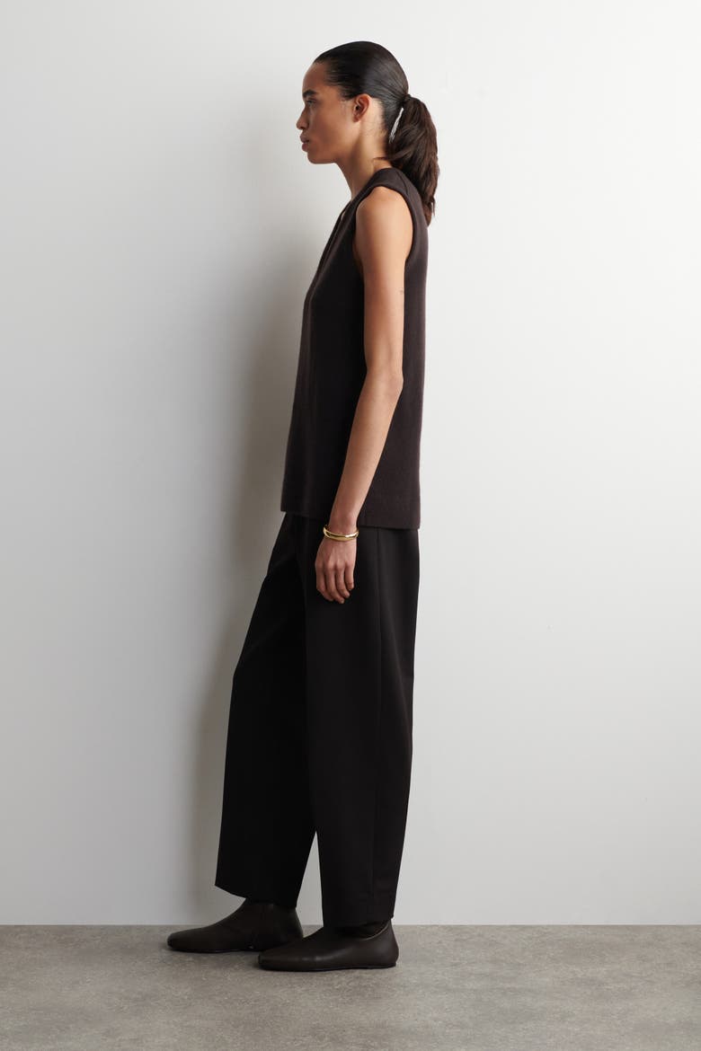 Wool V-Neck Tunic Vest, Alternate, color, BROWN