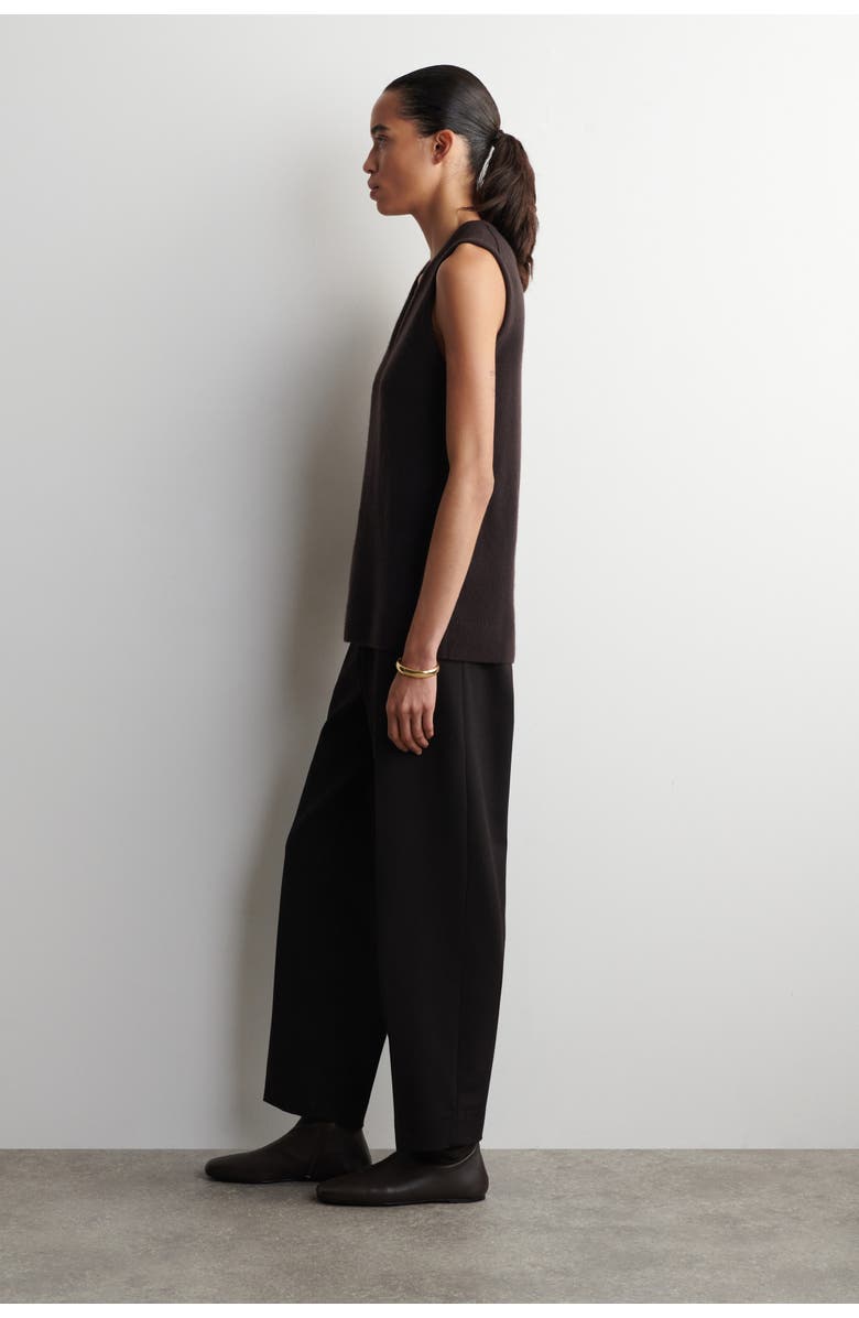 COS Wool V-Neck Tunic Vest, Alternate, color, Brown