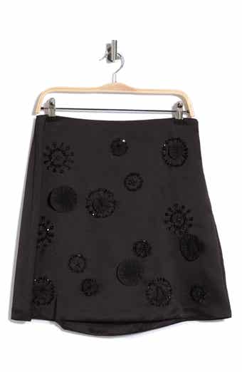 Abrielle Beaded Satin Miniskirt