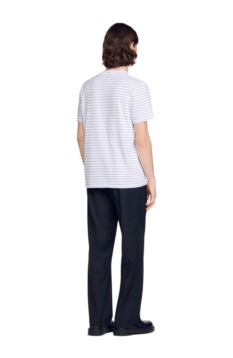 SANDRO Striped T-shirt, Alternate, color, White / Black