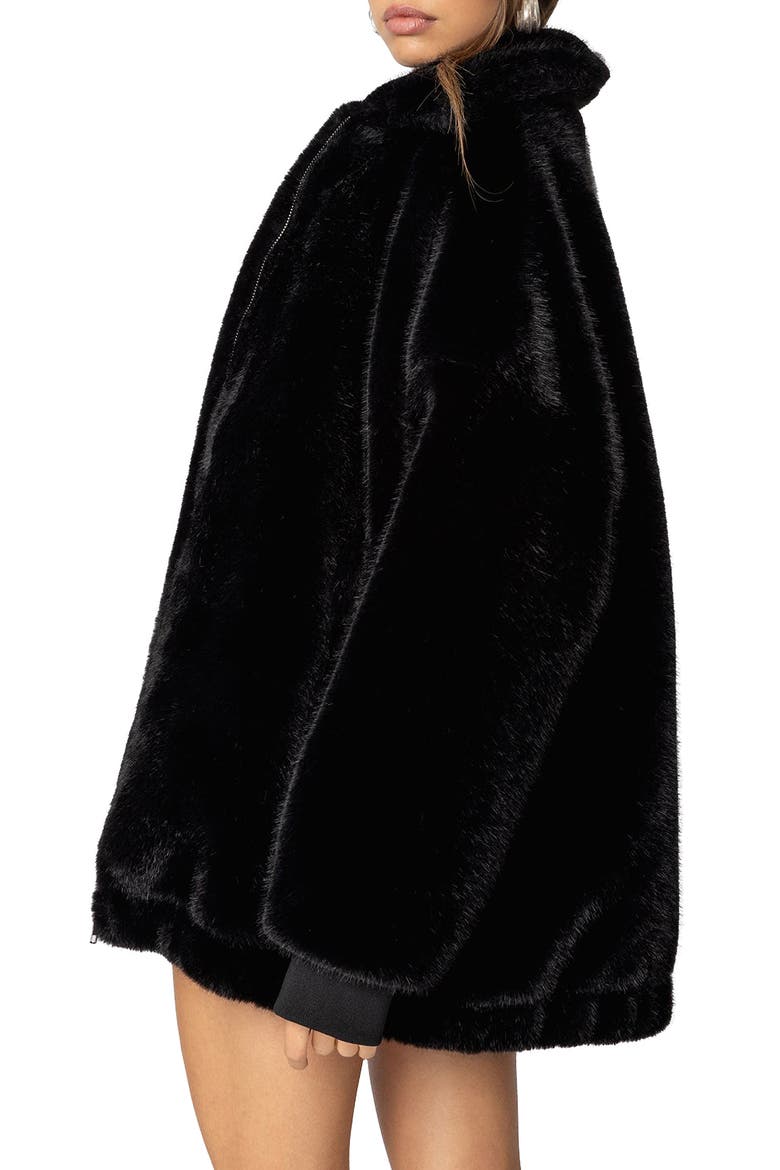 Taylor Oversize Faux Fur Jacket, Alternate, color, BLACK
