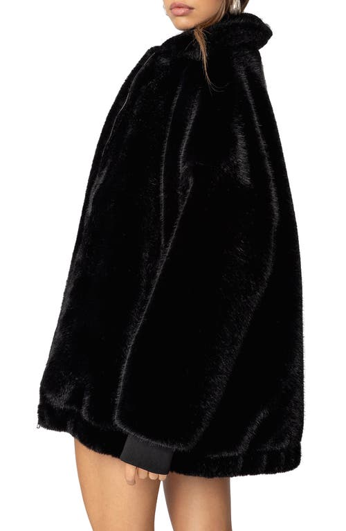 Edikted Taylor Oversize Faux Fur Jacket In Black
