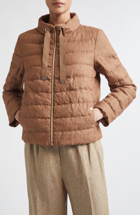 New Linen Quilted Down Jacket