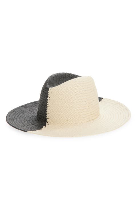 Colorblock Straw Panama Hat