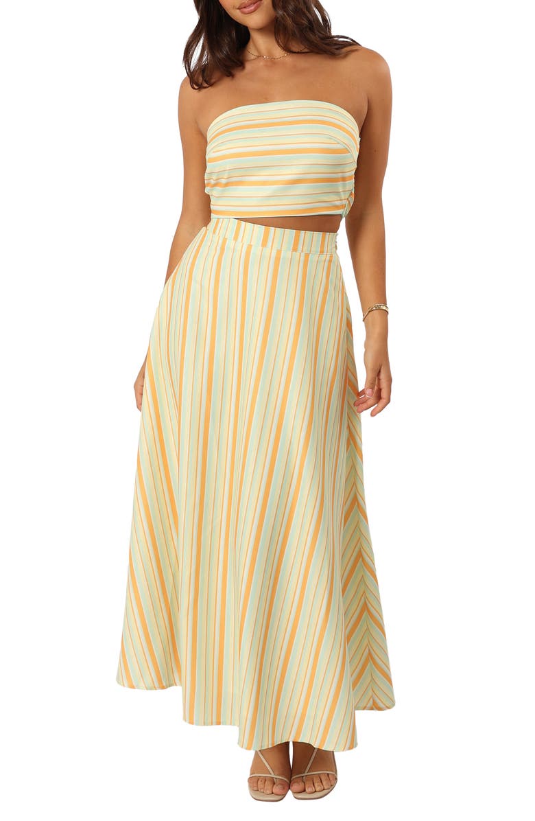 Petal & Pup Serafina Stripe Strapless Two-Piece Sundress, Main, color, 
