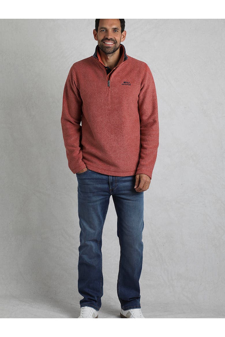 Newark 1/4 Zip Grid Fleece, Alternate, color, Paprika