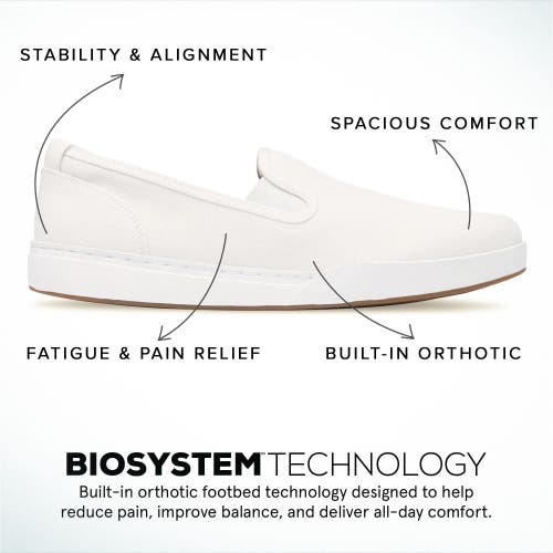 Abeo Encore Slip On In White Canvas - Regular