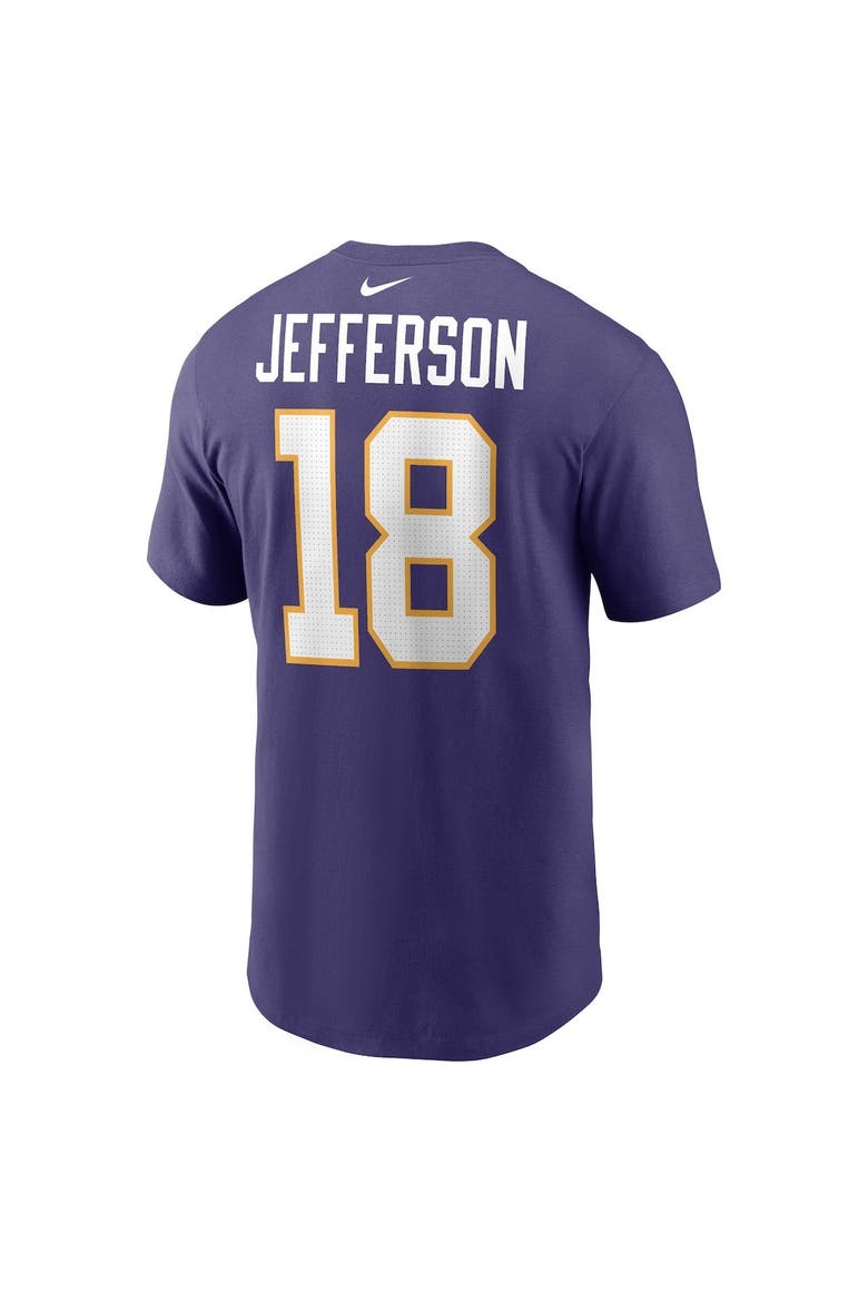 Men's Nike Justin Jefferson Purple Minnesota Vikings Classic Player Name & Number T-Shirt, Alternate, color, Purple