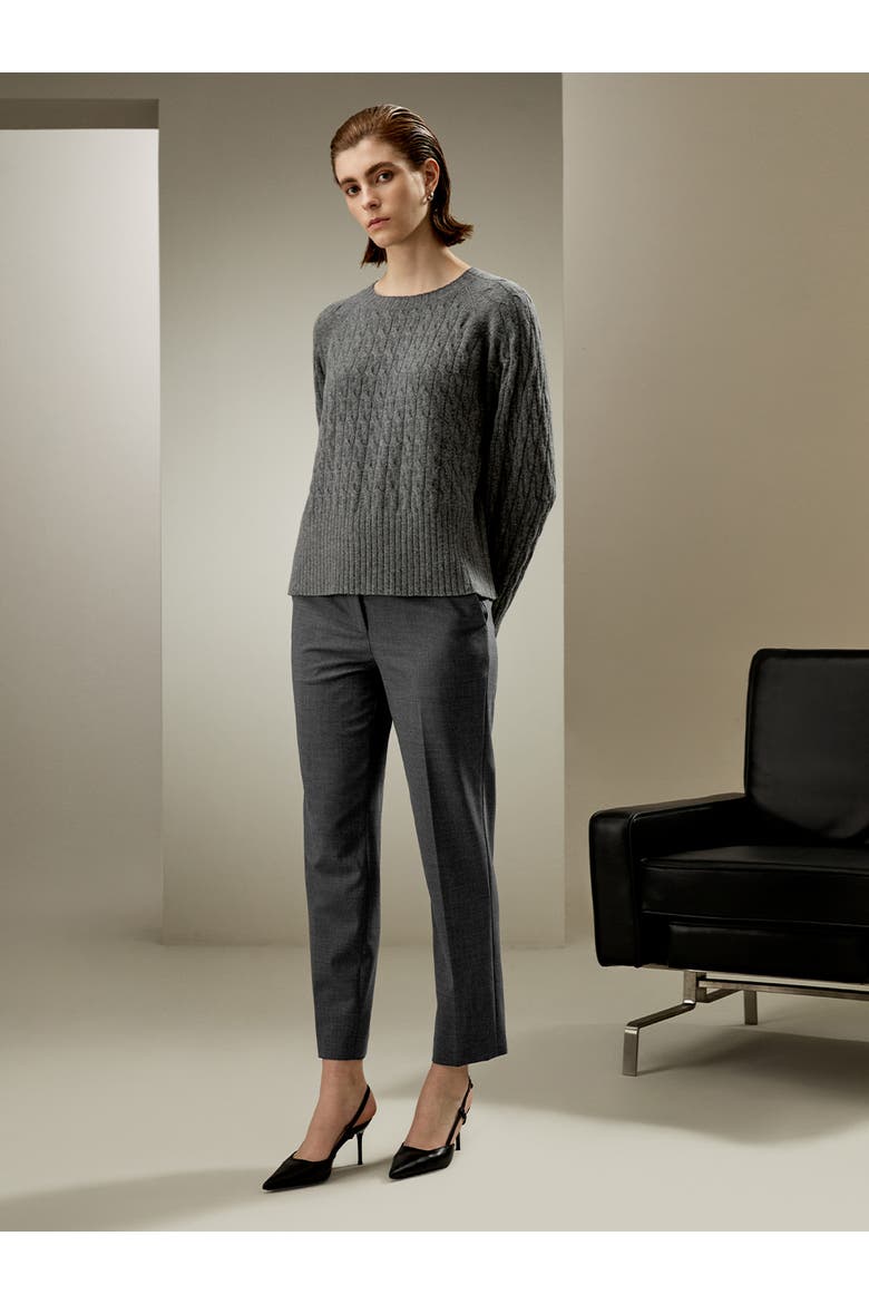 Women's Baby Cashmere Cable-knit Sweater, Alternate, color, Medium Gray