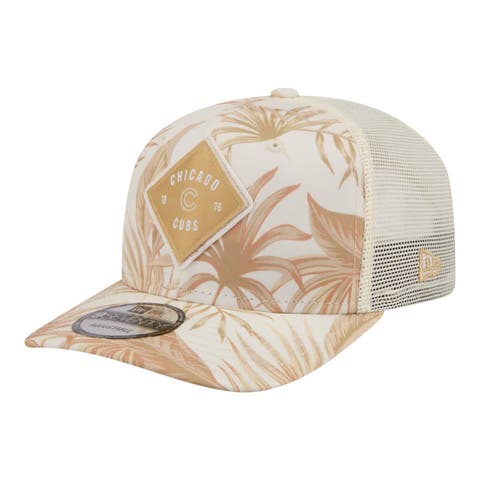 Men's New Era Tan Chicago Cubs Tonal Palm COOLERA 9SEVENTY Adjustable Trucker Hat