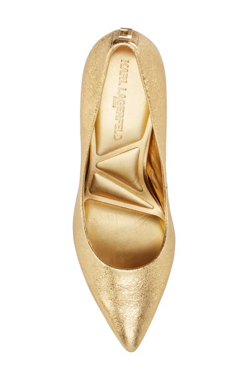 Karl Lagerfeld Paris Royale Pointed Toe Pump In Gold